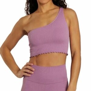 Spiritual Gangster Luna One Shoulder Seamless Tank In Amethyst